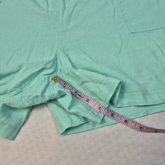 J.Crew Women's Striped linen blend drawstring Shorts Size XXL Green Mint (55) - Picture 7 of 12